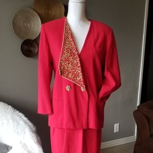 The 3610 Boutique - Red suit w/asymmetrical lapel